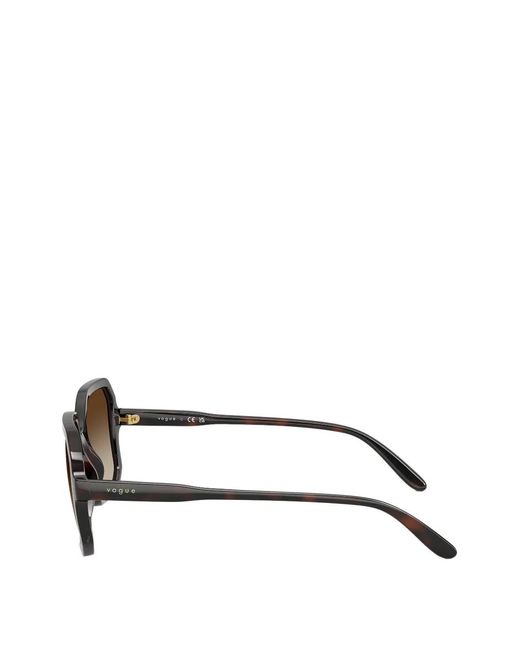 Vogue Brown Square-Frame Tortoiseshell-Pattern Sunglasses