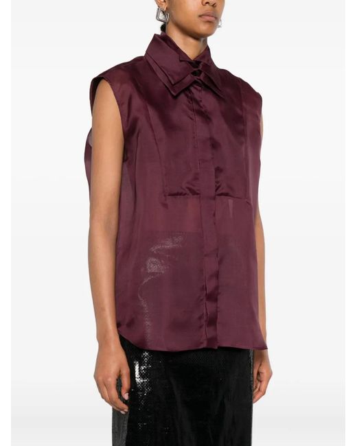 Viktor & Rolf Purple Sleeveless Button-Down Shirt