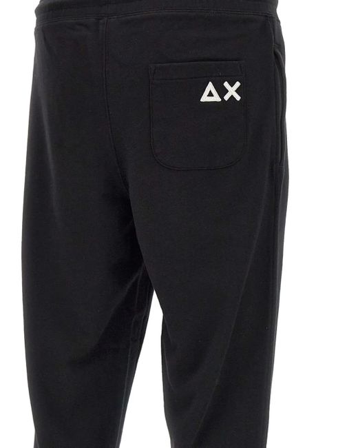 Sun 68 Blue Basic Elasticated-Waist Logo Track Pants for men