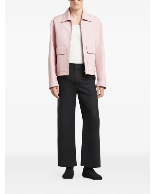 Courreges Pink Double-Pocket Leather Jacket for men