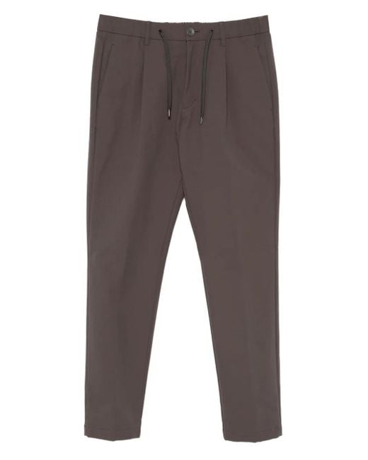 Herno Gray Pleated Drawstring Trousers for men