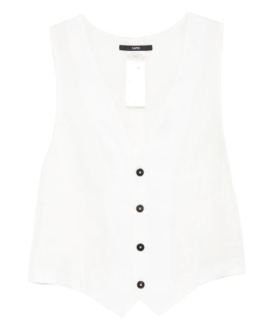 Chaleco con cierre de botones SAPIO de color White