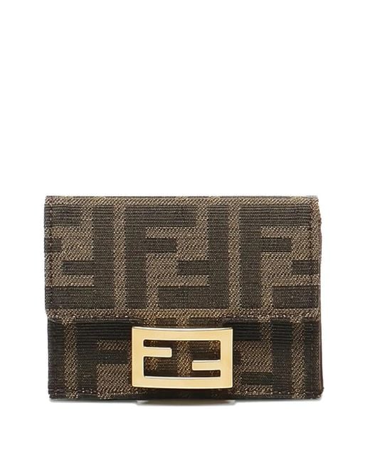 Portafoglio Con Motivo Ff di Fendi in Gray