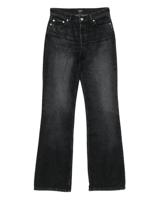 A.P.C. Black Button-Fly Flared Jeans