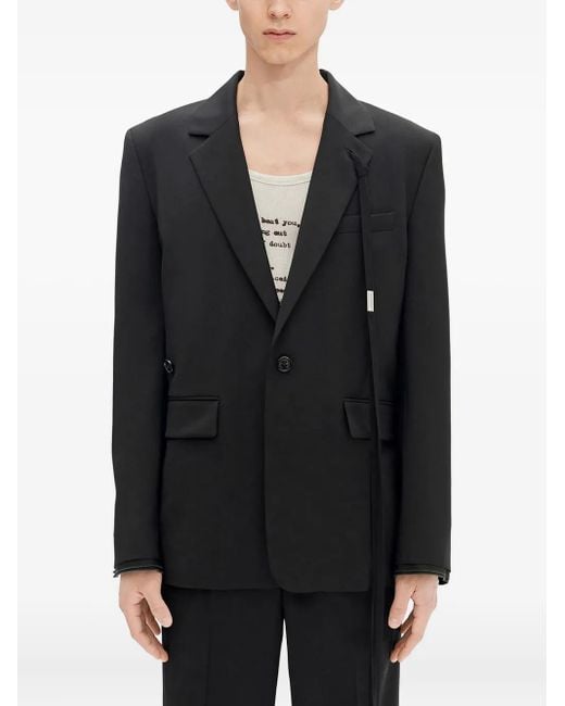 Ann Demeulemeester Wollen Blazer Met Bandje in het Black voor heren