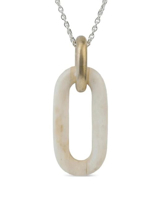 Parts Of 4 Metallic Sterling Link-Charm Necklace