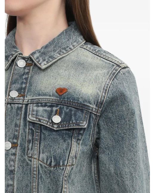 AAPE BY A BATHING AP Blue Logo-Embossed Denim Jacket