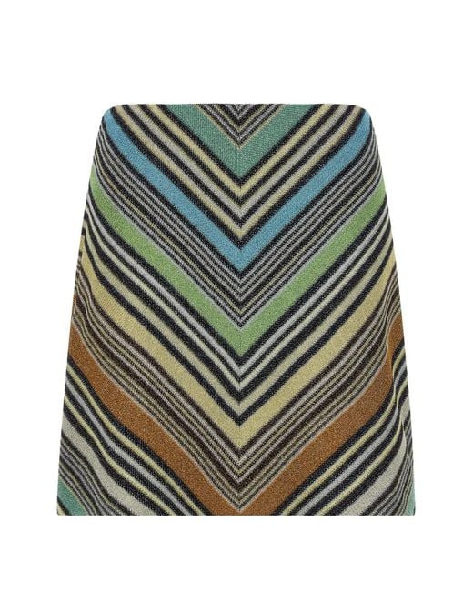 Missoni Gray Geometric Pattern Skirt