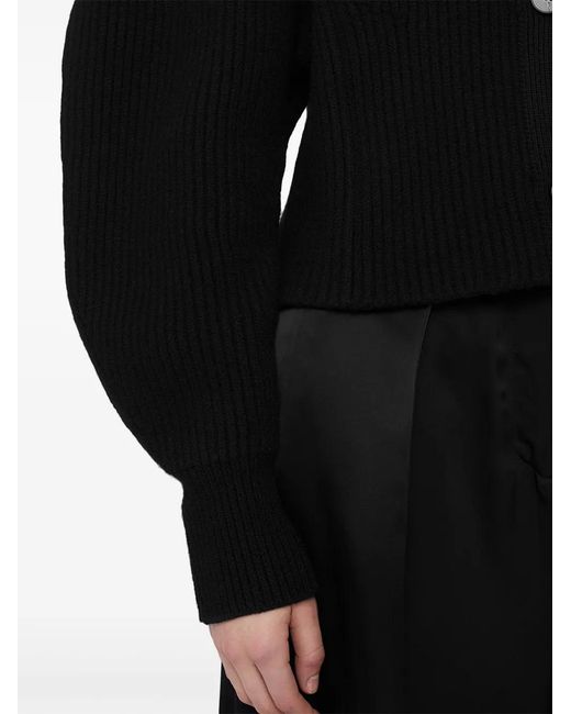 Jil Sander Black Buttoned Long-Sleeve Cardigan