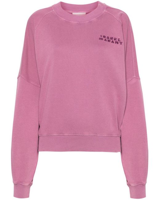 Isabel Marant Katoenen Sweater Met Geborduurd Logo in het Pink