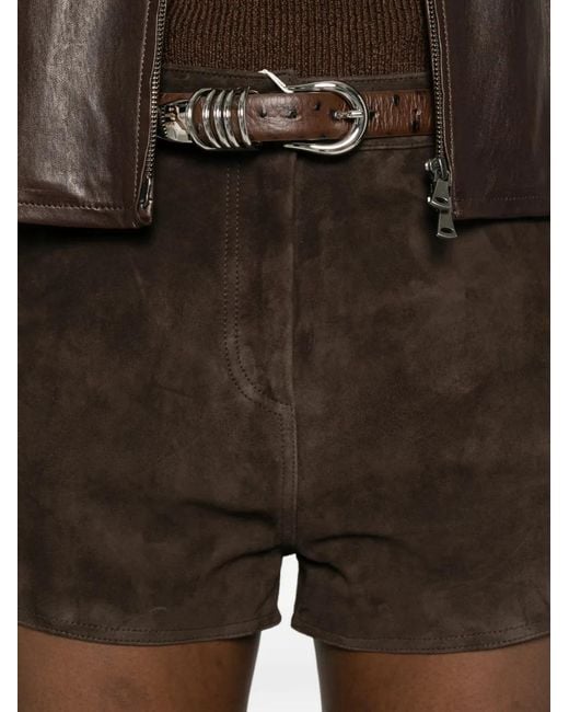 Nour Hammour Brown Leontine Shorts