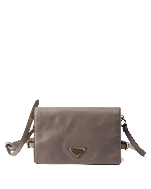 Borsa A Spalla Mini di Prada in Brown