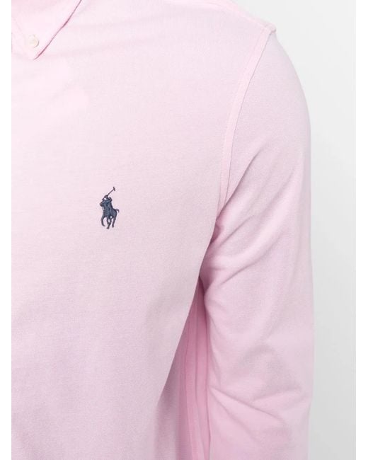 Ralph Lauren Pink Classic Cotton Shirt For Him for men