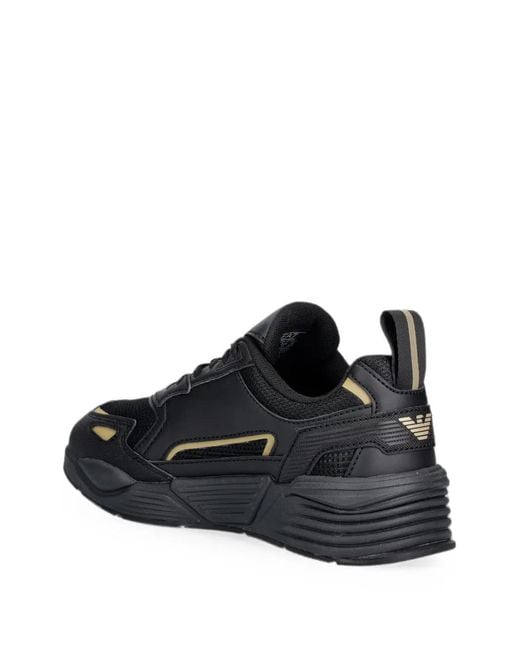 Sneakers Con Inserti E Logo di EA7 in Black da Uomo