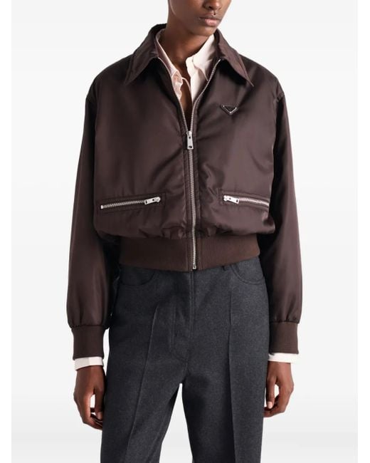 Prada Brown Re-Nylon Triangle-Logo Jacket