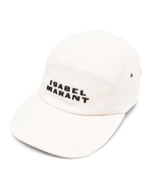 Isabel Marant White Tedji Logo-Embroidered Baseball Cap