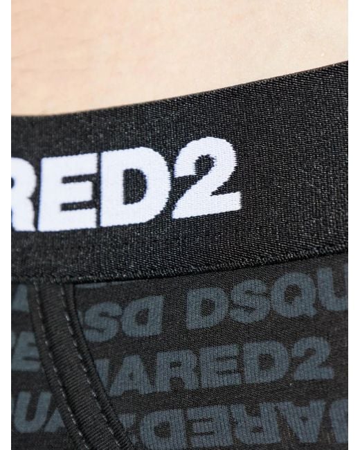 DSquared² Black Logo-Print Briefs for men