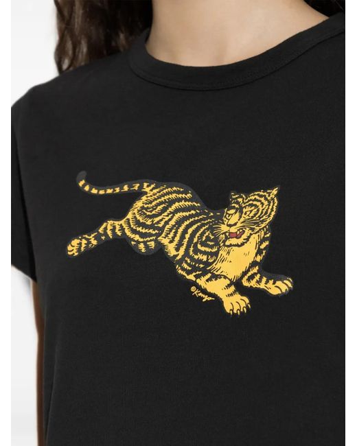 KENZO Black Tiger-Print T-Shirt