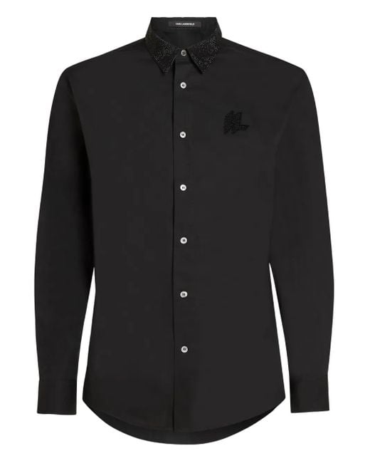 Karl Lagerfeld Overhemd Met Verfraaide Kraag in het Black voor heren