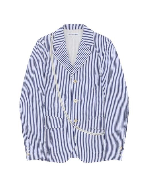 【ピノ】COMME des GARCONS 青白ストライプ テーラード メンズ Comme des Garçons ストライプ ジャケット ブルー | Lyst
