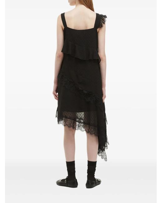 B+ AB Black Asymmetric Lace Dress