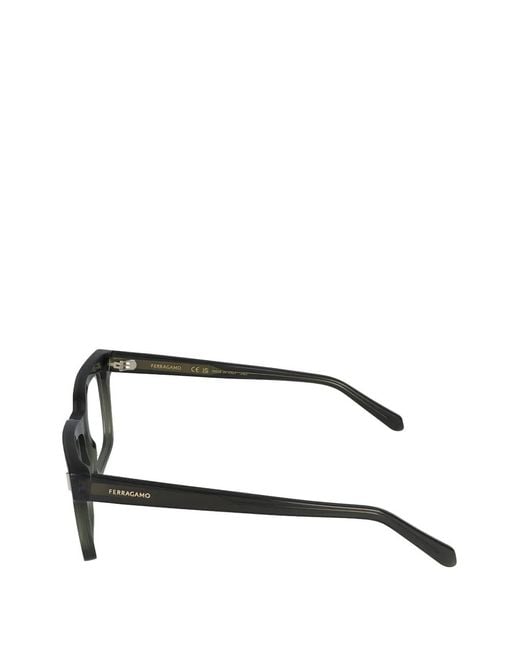Ferragamo Black Square Frame Glasses