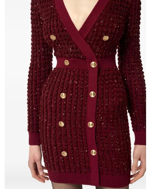 Abito Corto Con Paillettes di Elisabetta Franchi in Red