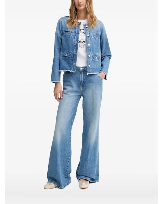 Joop! Blue Frayed Denim Jacket
