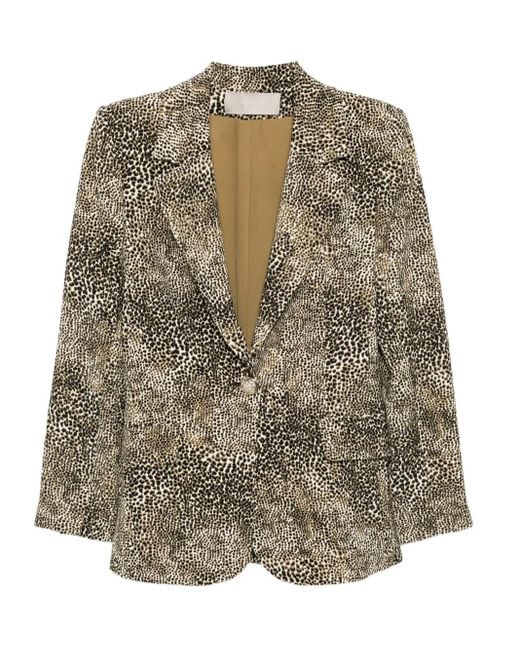 Elie Saab Gray Blazer Mit Animalier-Print