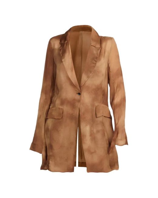 Masnada Brown Tie-Dye Unlined Blazer