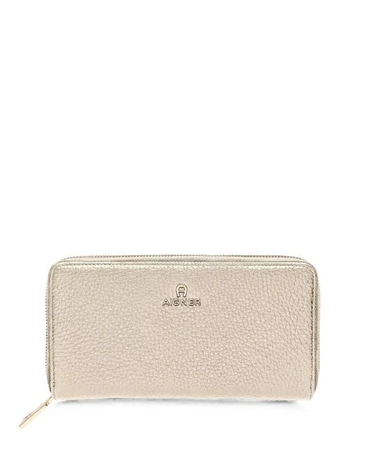 Aigner Natural Ivy Pebbled-Leather Wallet