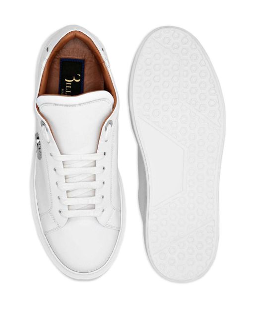 Billionaire White Logo-plaque Leather Sneakers for men