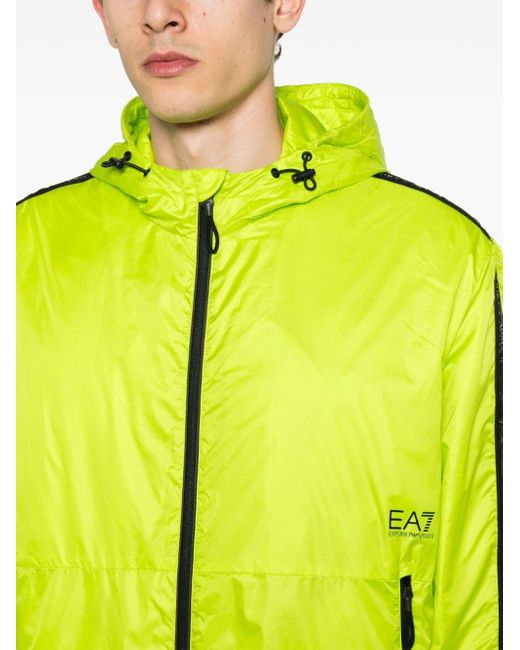 EA7 Yellow Logo Series Hooded Jacket for men