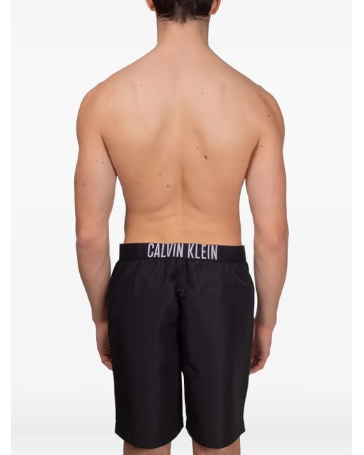 Short De Bain À Logo Imprimé Calvin Klein pour homme en coloris Black