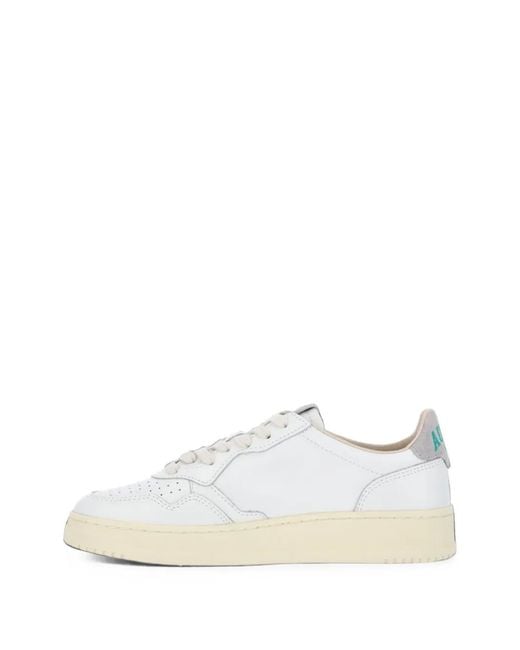 Autry White Medalist Leather Sneakers for men