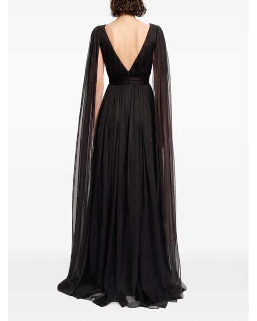 Framboise Black Yamina Cape-Style Maxi Dress