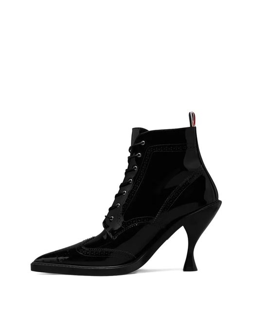Thom Browne Black 90Mm Wingtip Leather Boots