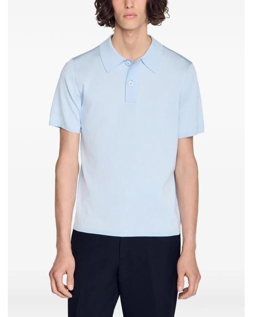 Sandro Blue Short-Sleeve Polo Shirt for men