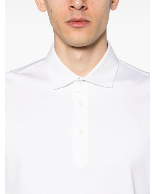 メンズ Brunello Cucinelli レイヤードトリム ポロシャツ White