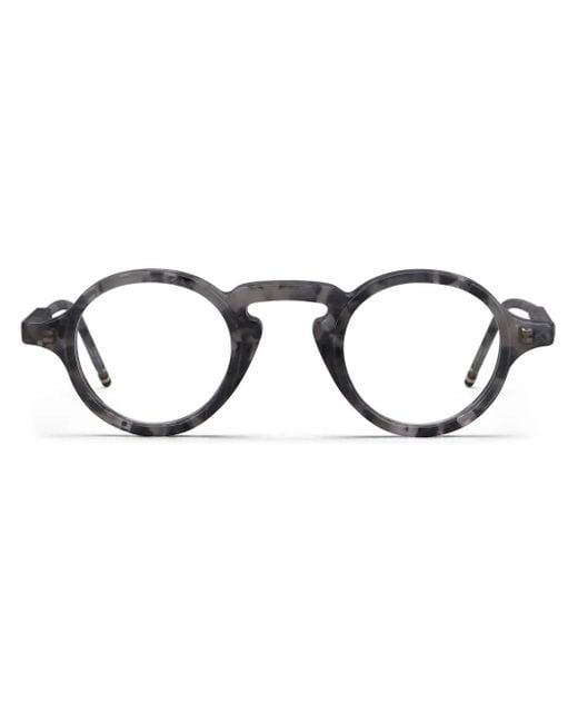Thom Browne Gray Marbled Round-Frame Glasses