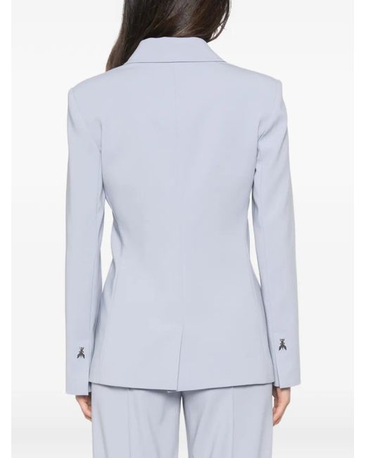 Patrizia Pepe Blue Notched-Lapel Blazer
