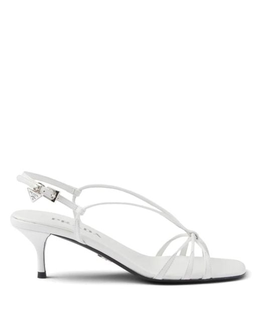 Sandalias con tacón de 55 mm Prada de color White