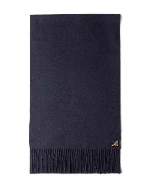 Prada Blue Foulard À Logo Triangle