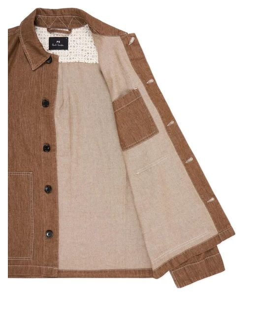 Paul Smith Brown Buttoned Denim Jacket for men