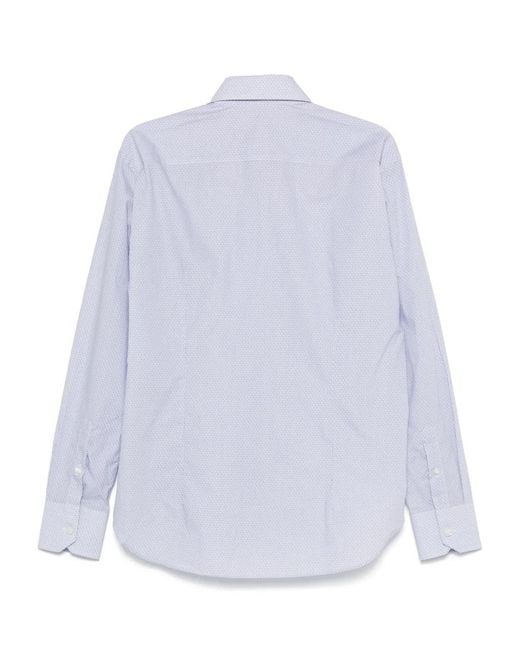 Billionaire White Geometric-Patterned Shirt for men