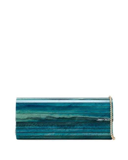 Jimmy Choo Blue Sweetie Marble-Effect Clutch Bag