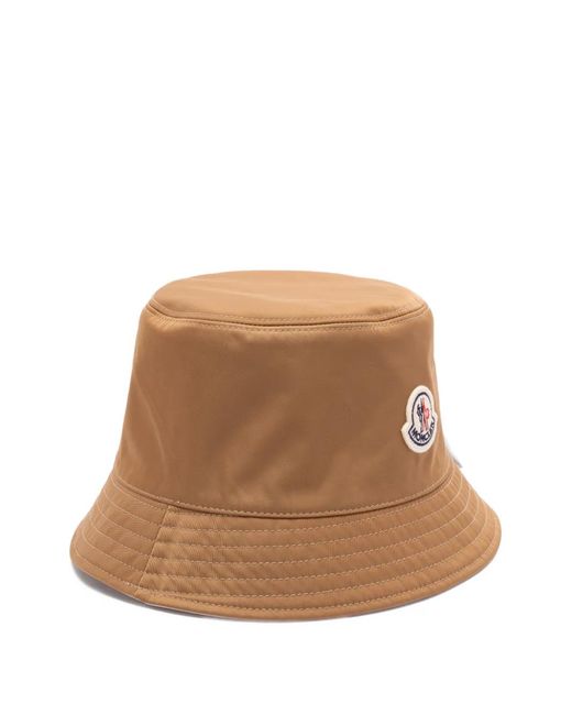 Sombrero De Pescador Con Parche Del Logo Moncler de color White