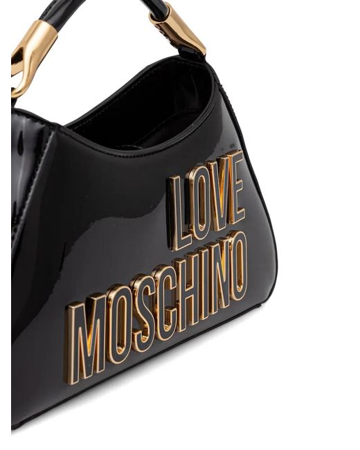 Love Moschino Black Logo-Plaque Tote Bag