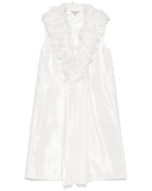 Shiatzy Chen Lange Spencer Met Geborduurd Tule in het White