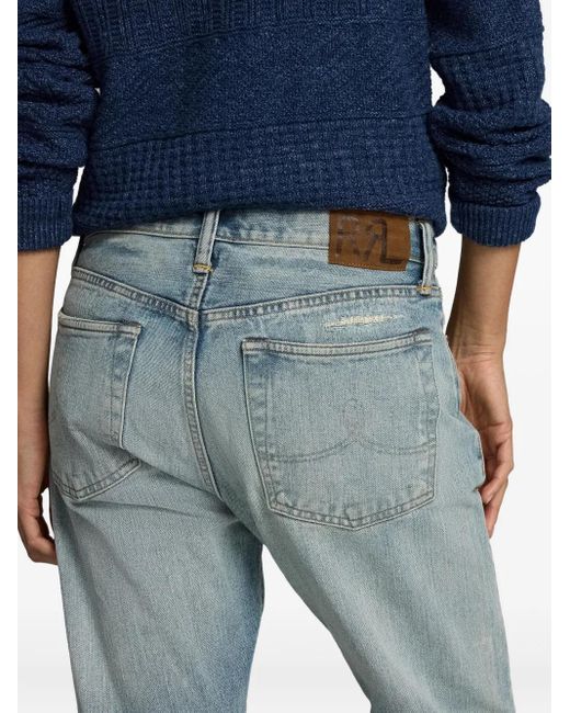 Vaqueros Con Efecto Envejecido RRL de color Blue